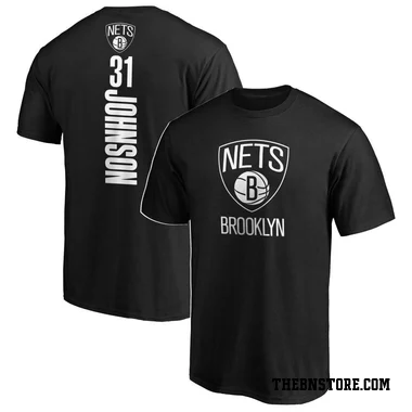 Black Men's Chaney Johnson Brooklyn Nets Backer T-Shirt