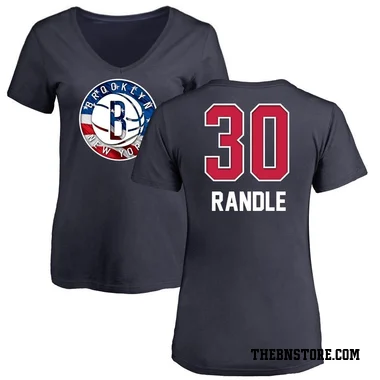 Navy Women's Julius Randle Brooklyn Nets Name and Number Banner Wave V-Neck T-Shirt
